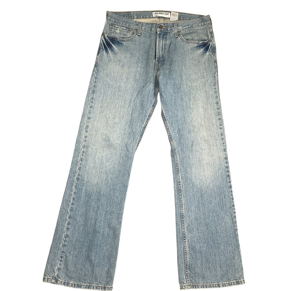 Levi's‎ 527 Jeans Men W34 L32 Light Blue Low Boot Cut Distressed Denim Retro 90s